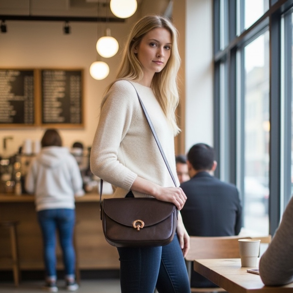 Sophisticated Dark Brown Crossbody Bag